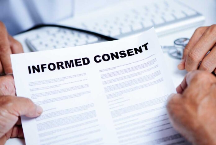 patient signed informed consent document