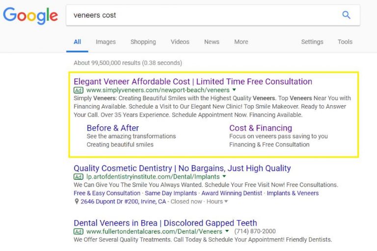 google ads campaign for dental clinic