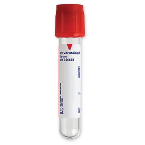 blood sample collection tube with red cap